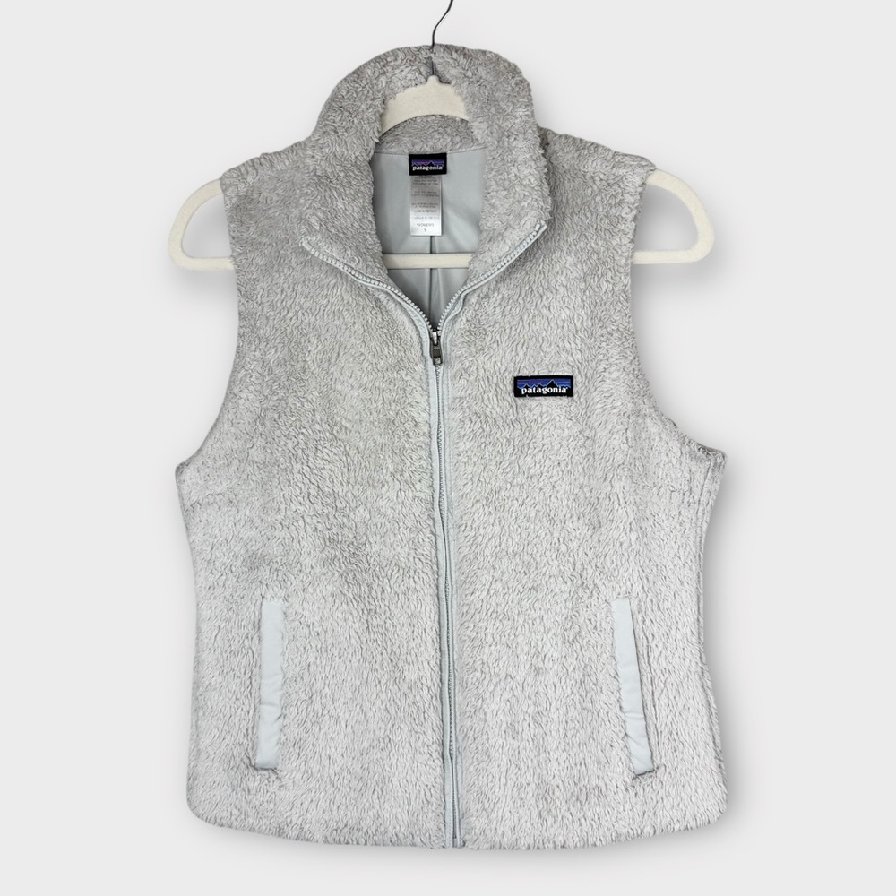 Patagonia Los Gatos Women's Light Gray Fleece Vest S Teddy Bear Cozy Soft Plush